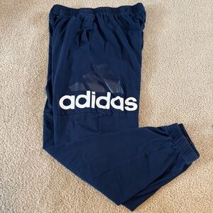 Men’s Adidas Navy Blue Banded Bottom Stretch Athletic Workout Pant Joggers